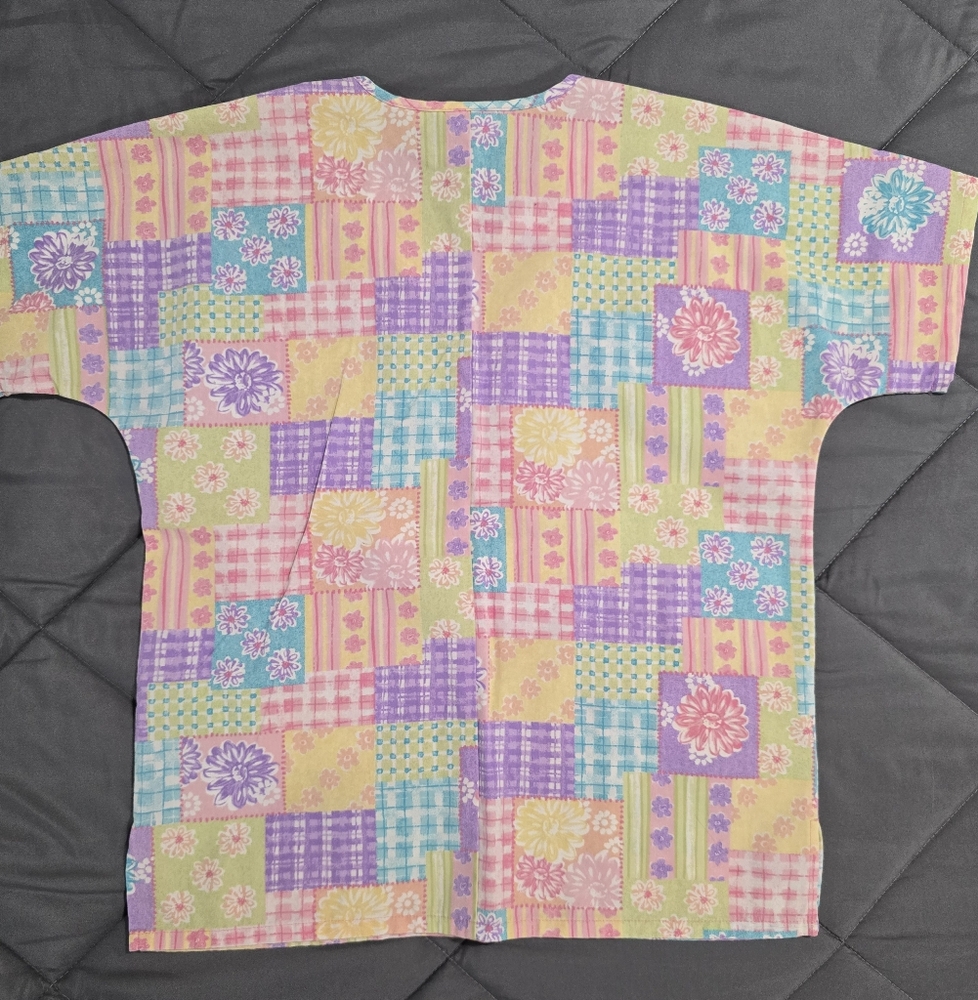 Smart Scrubs Multicolor Patchwork Top - image 6